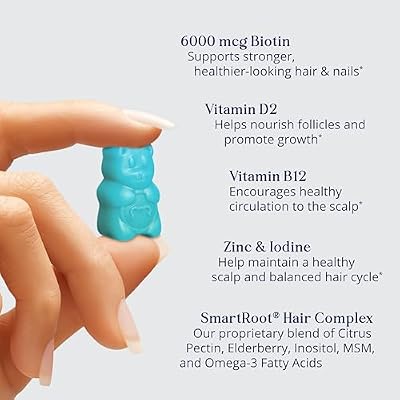 SugarBearPro Batana Hair Oil & Glass-Dropper Applicator, 1oz + Vegan Hair Vitamin Gummies 1 Month Supply, Extra Strength Biotin 6000mcg