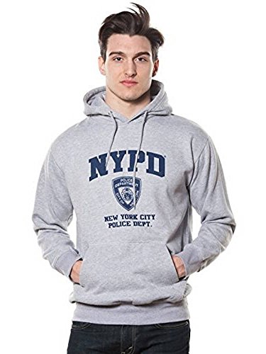 Adult Oxford Grey Pullover Hoodie with Navy Print (Medium)