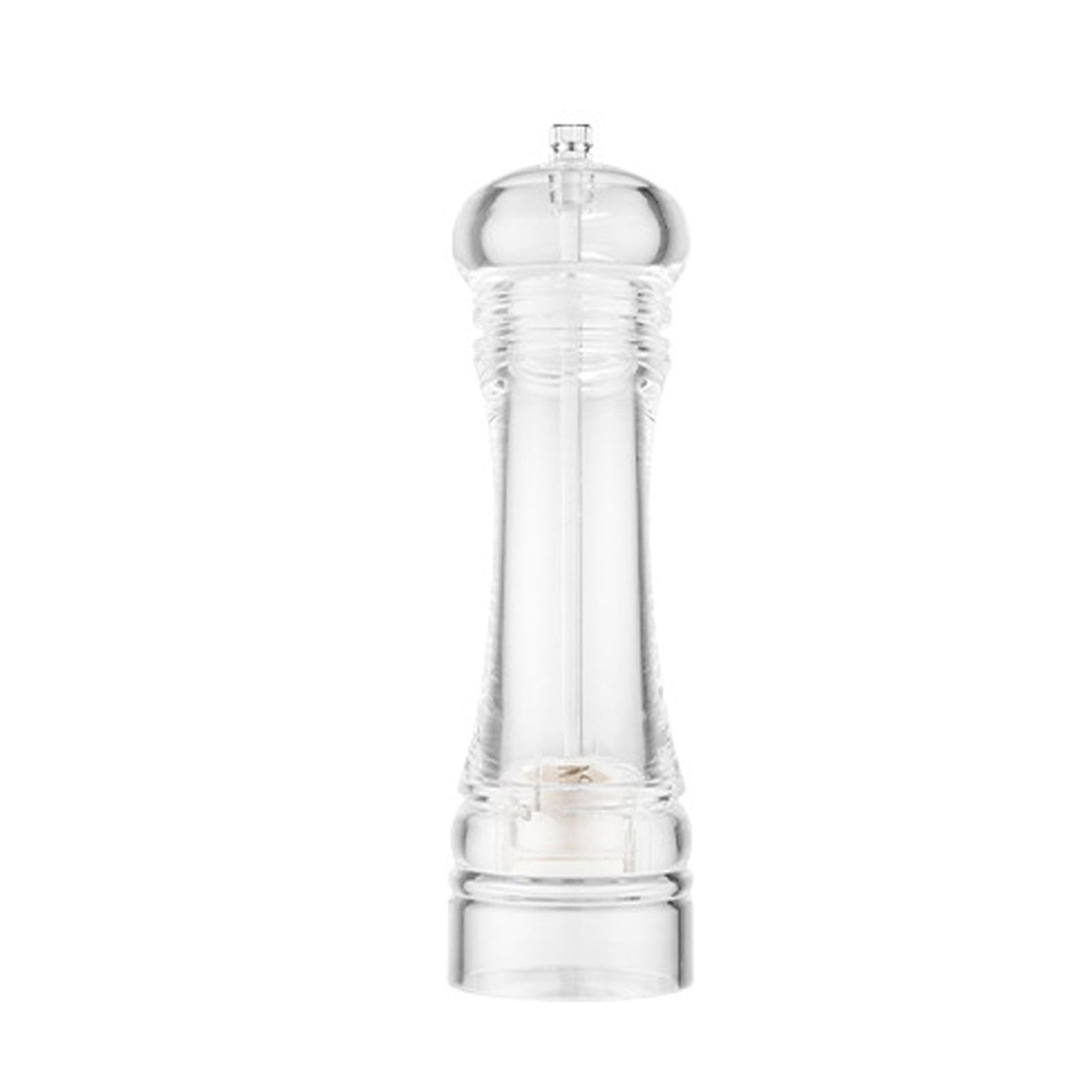 hxoity Salt Grinder with a Adjustable Ceramic Rotor Easily Refillable Sea Salt Mill Adjustable Coarseness Transparent Acrylic Material for Home, Restaurant, BBQ(8 Inch)