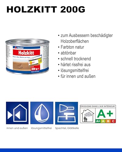 Baufan Holzkitt, gebrauchsfertige Füllmasse, 200 g