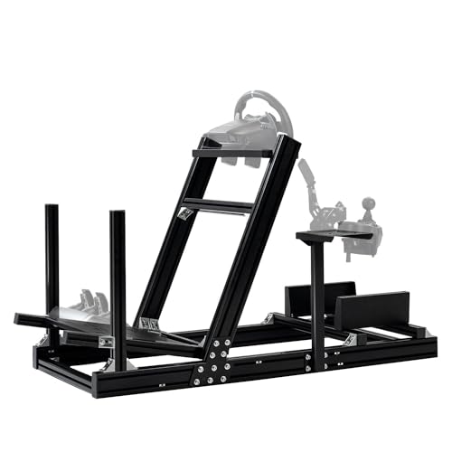 Supllueer Racing Simulator Cockpit Professional Grade fit for Logitech GPRO,G29,G920,G923,Thrustmaster T300,Fanatec, Aluminum Steering Wheel Stand No Seat Steering Wheel Pedal Shifter