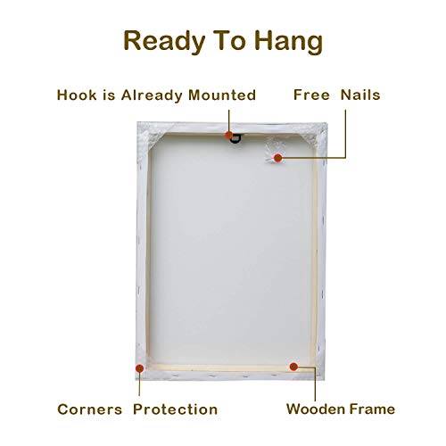 Utop-Art Birds Pictures Wall Art Canvas: Birds On Beautiful Flowers Branch Prints On Canvas Painting For Bedroom（12"X16"X2Panels） #TOP4