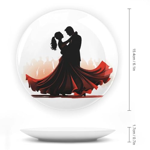 Plato decorativo de porcelana 6 pulgadas blanco miniatura 2