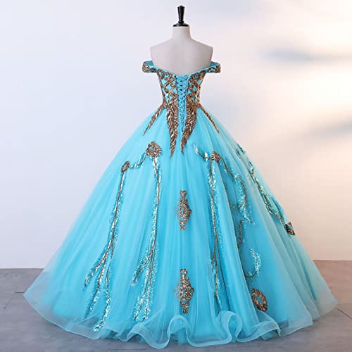 Image of Women's Beading Sweetheart Ball Gown Tulle Layed Long Quinceanera Dress
