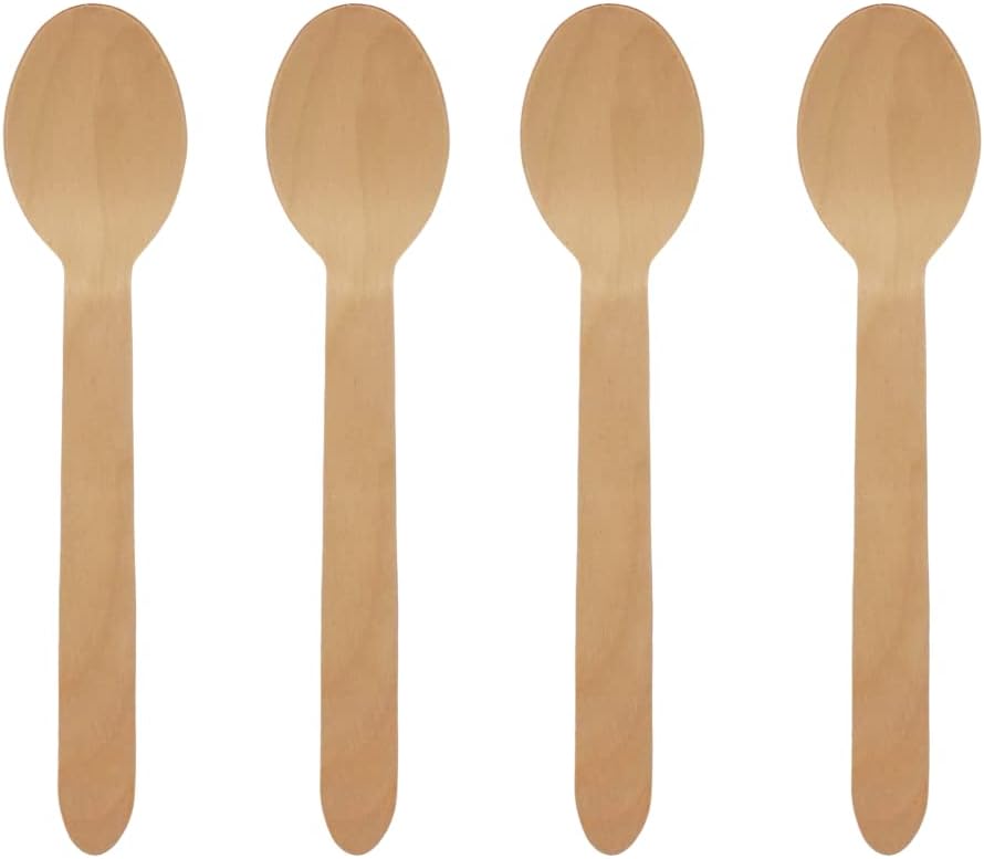 Compostable Birch wood cutlery – 500 pack of Biodegradable Disposable wooden Spoons- 100% Home Compostable Forks, Spoons, and Knives made from Eco friendly Birchwood - Biodegradable party supplies