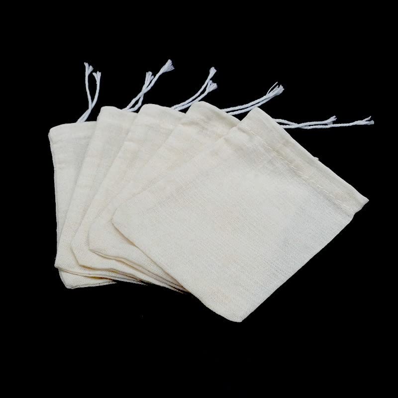 Wielokrotnego użycia torby taśmowej, Wielokrotnego użytku bawełniane torebki z ściągaczem do herbaty, opakowanie 45 sztuk, różne rozmiary(5pcs 40x45)