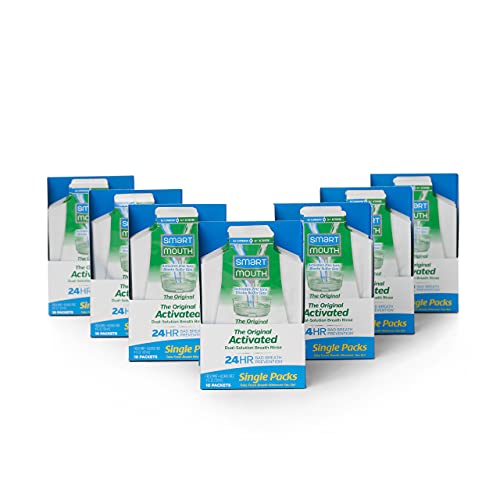 SmartMouth Original Activated Mouthwash Single Packs, Travel Mouthwash, Fresh Mint, 70 Pack