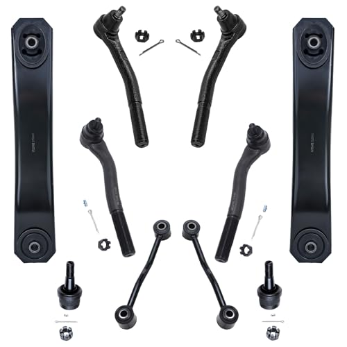Image of Detroit Axle - 10pc Front End Suspension Kit for Jeep 99-04 Grand Cherokee, 2 Lower Control Arms 2 Lower Ball Joints 4 Tie Rods 2 Sway Bar Links 1999 2000 2001 2002 2003 2004 Replacement