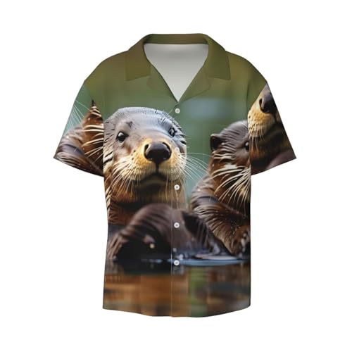 Chemise loutres homme à manches courtes idéale pour les vacances d'été