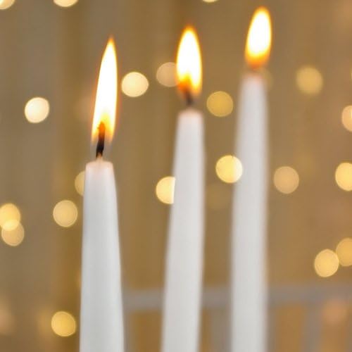 Hand Dipped Real Wick Event Taper Candles, 15 inch, Pack of 144, White