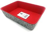 WELAXY makeup jewelry organizer bins desktop drawer dividers stylish (RED)