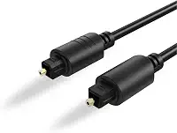 Cabo Audio Óptico Digital 2 Metros, Conectores Banhados a Ouro 24K, Compatível com Home Theater, TV, PS4, PS5, Xbox - Premium