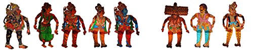 Marionnettes en cuir Ramayana artisanat indien et décoration murale salon