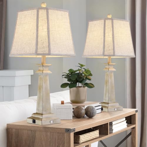 Hapcrea 27.5" Farmhouse White Table Lamps Set of 2 for Living Room Bedroom - image 7