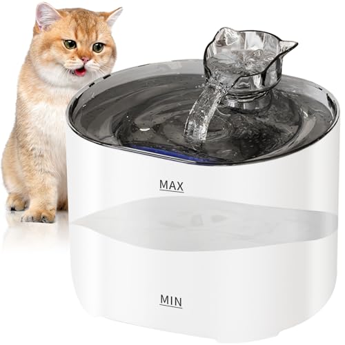 Yoawllty Cat Water Fountain Pet Fountain with Water Filter for Cat Dog Water Drinking Automatic Pet Water Dispenser Drinking Bowl Quiet for Cats Dogs Multiple Pets (White)