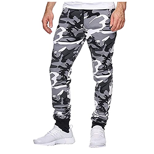 Wlabe???? Homme Cargo Pantalon Camouflage Hommes Combat Pantalons Treillis Militaire Multi Poches Pantalons de Travail Sport Cordon de Serrage Survêtement Lâche