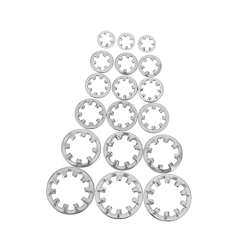 CIYODO 300pcs Stainless Steel Internal Tooth Washers Assortment Kit Lock Washers for Faucet Bolts Serrated Set