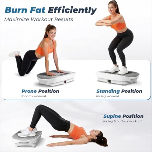 Image of Flexnest 3D Vibration Plate Exercise Machine for Weight Loss & Toning, Whole Body Vibration Platform Massager with Remote, 10 Modes, 150kg Max Load, Home Gym Fitness Machine for Calorie Burn (White)