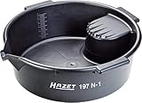 HAZET Mehrzweckwanne 197N-1 | Öl-Auffangwanne, 6 l, bruchsicher für universellen Einsatz, praktische Abtropfmöglichkeit mit Tragegriffen und Abgießer
