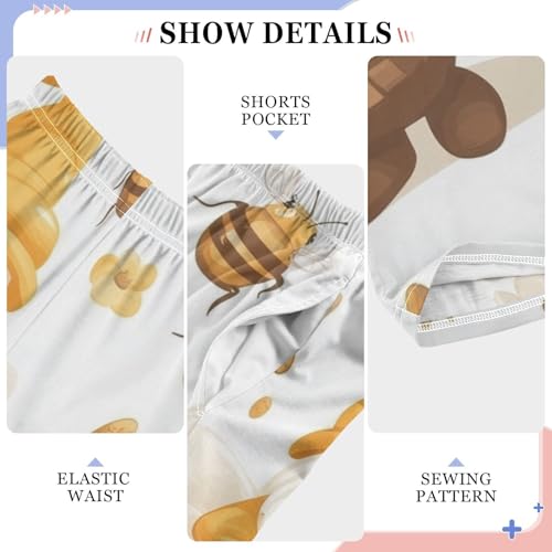 Bee and Gnome Boys Long Pants Soft Trousers Elastic Waist Kids Lounge Bottoms with Pockets S-XL4