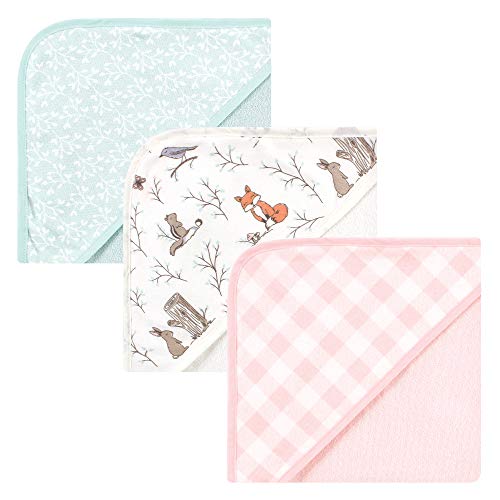 Image of Hudson Baby Unisex Baby Cotton Rich Hooded Towels, Enchanted Forest, One Size