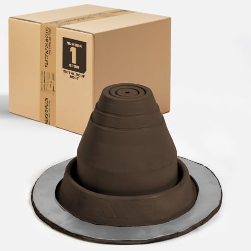 Image of Fasteners Plus #1 Round EPDM Metal Roof Pipe Flashing Boot (Fits 1 /4 inch - 2-1 /2 inch Pipe OD), Brown