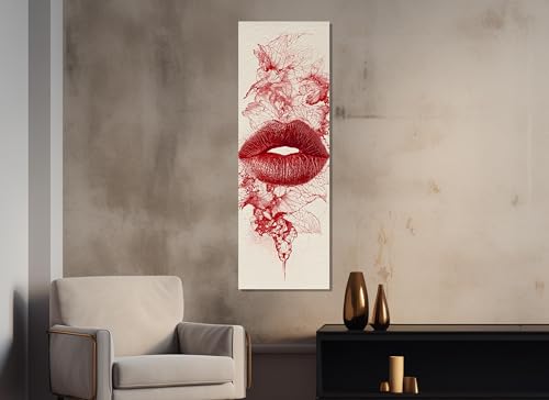 Toile lèvres rouges sensuelle pour habiller un grand mur vide - 3