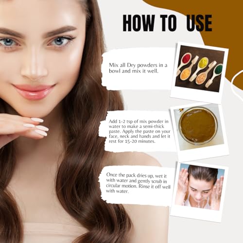 Image of Florecer Kasturi Haldi, Neem, Orange Peel, Beetroot And Multani Mitti Powder For Face And Skin Care- Each 50 Gram