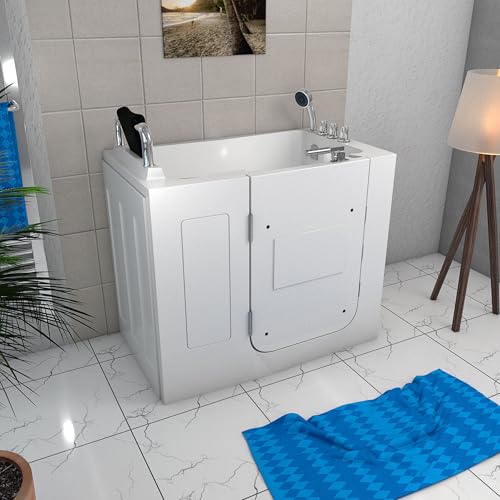 AcquaVapore Sitzbadewanne Senioren Wanne Sitzwanne mit Tür S08-TH-B-L 110x68cm