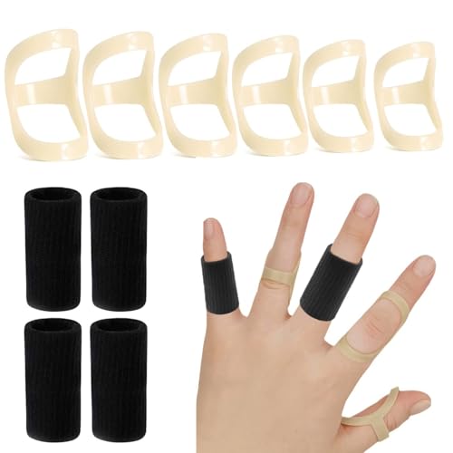 10 Pack Oval Finger Splints & Sleeves Kit,H HOME-MART Waterproof Finger Splint forTrigger/Mallet/Arthritis/Straightening,Trigger Finger splints For Thumb, Finger Brace Support