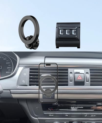 MaserWeller Car Phone Holder for 2012 2013 2014 2015 2016 2017 2018 Audi A6 A7 S6 S7 RS6 RS7 Accessories, 360° Rotation Phone Mount Compatible with MagSafe, Cell Phone Holder Does Not Affect Air Vent