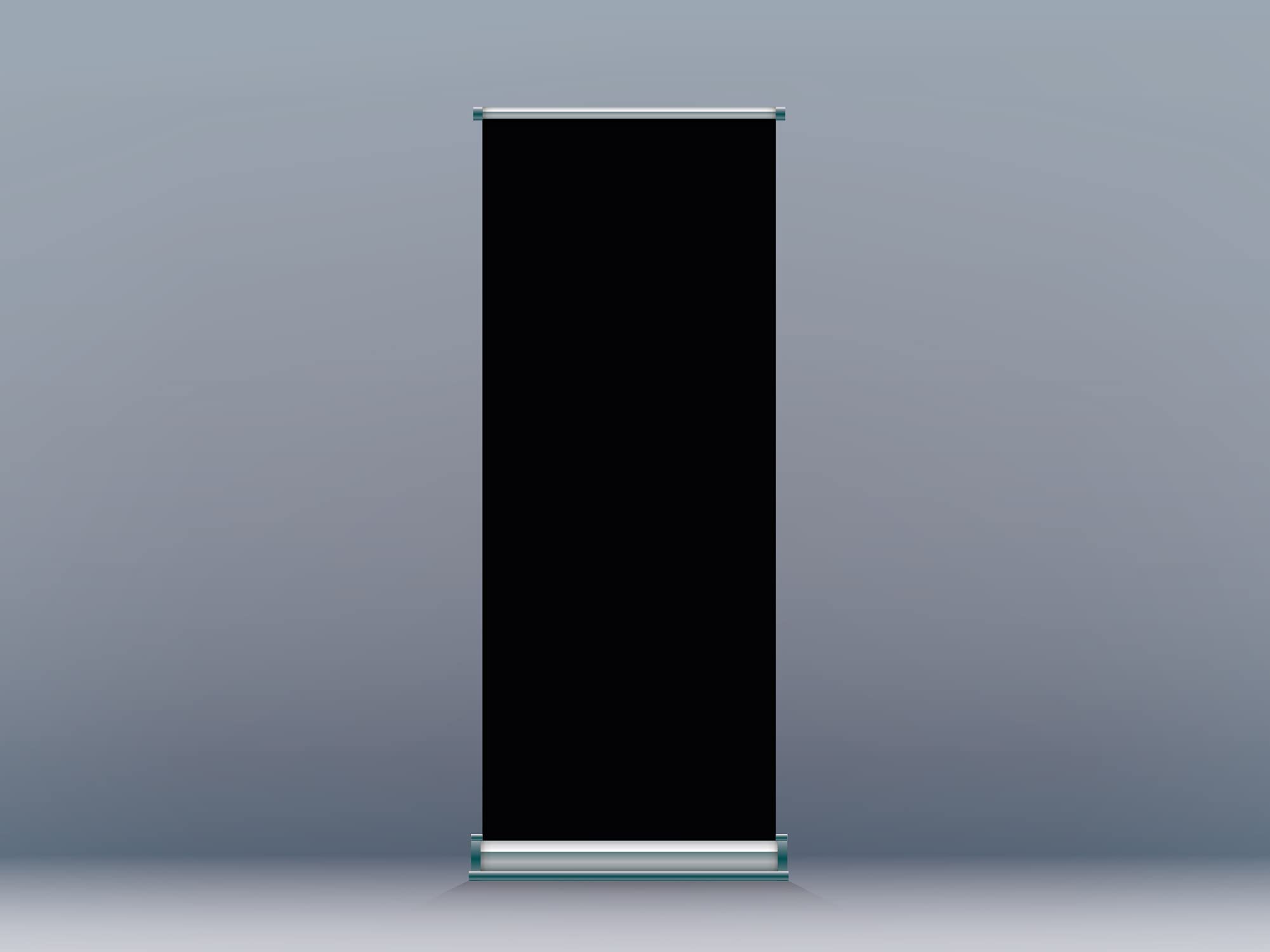 Oedim Roll Up Croma nero, 85 x 200 cm, stampa inclusa di alta qualità, anti-curva, anti-equilibrio, supporto pubblicitario arrotolabile.
