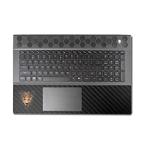 Image of MightySkins Carbon Fiber Skin Compatible with Alienware M18 R1 (2023) Full Wrap Kit - Leopard Face | Protective, Durable Textured Carbon Fiber Finish | Easy to Apply & Change Styles | Made in The USA