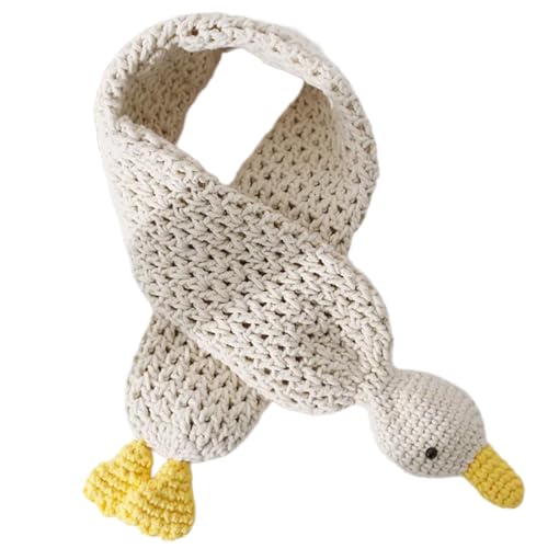 Bufanda de punto para niños que no se cae con diseño suave de pato animado 4