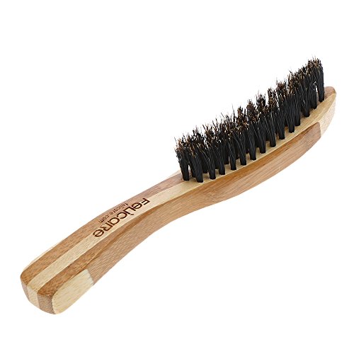Walmeck Men's Boar Bristle Beard Brush Mustache Shaving Brush Bamboo Long Handle