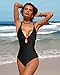 SOCIALA Sexy One Piece Bathing Suits for Womens Strappy Swimsuits Lace up Monokinis Black Medium
