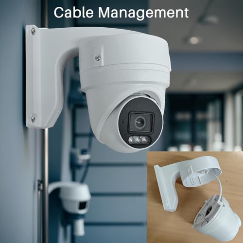 Universal Security Camera Wall Mount Bracket, White, Outdoor Junction Box Mounting Arm Base for CCTV Surveillance Systems (4.2 Inch / 10.8cm) - Image 3