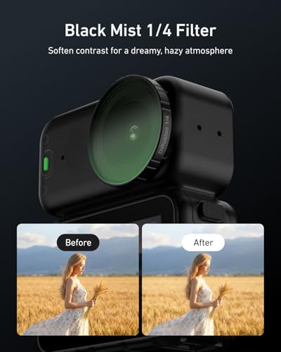 Image of TELESIN Black Diffusion 1 /4 Filter for DJI Osmo Nano, Pro Mist Style Lens Filter, Soft Skin & Cinematic Glow, Reduce Harsh Highlights, HD Optical Glass, Lightweight Aluminum Frame