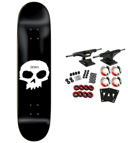 Zero Skateboards Complete Single Skull Black/White 8.125