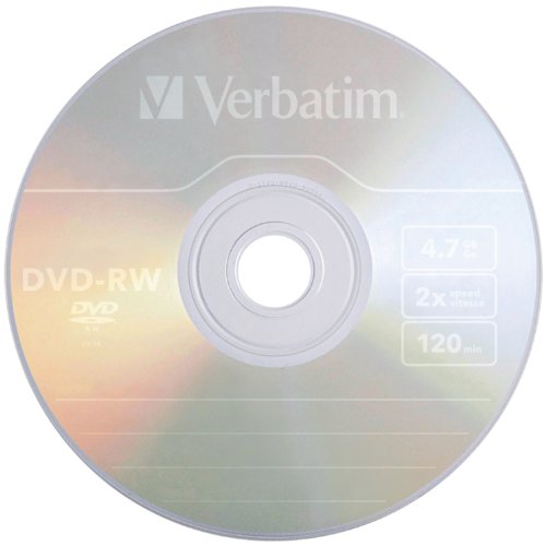 Verbatim 4.7 GB 2x ReWritable Disc DVD-RW, 10-Disc Jewel Case 94918