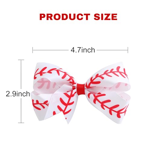Pinzas de cabello lazo de béisbol 4 unidades 4 pulgadas miniatura 4