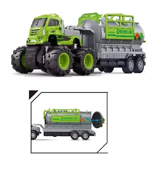 Image of Friction Powered Watering Cart Trailer Toys Metal Die-Cast Car Sanitation Transport Truck Toy for Kids Boys Girls 4WD Water Tanker Pull Back Vehicle (Multicolor, Pack of 1)