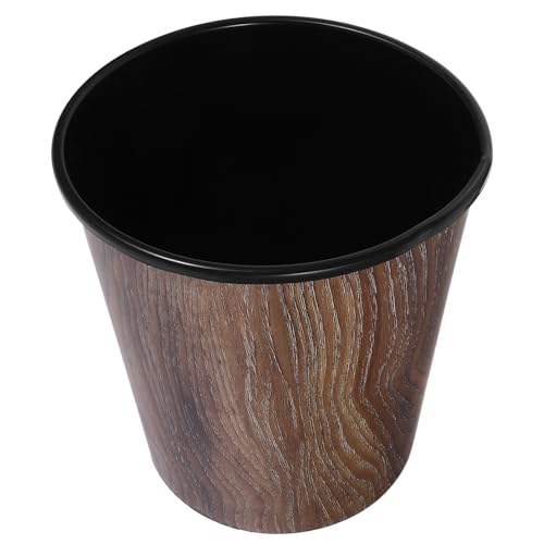 Caneca de basura pequeña sin tapa con apariencia madera rústica 7 L
