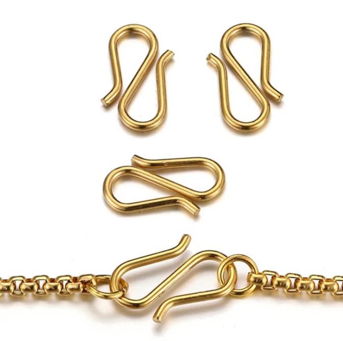 Amazon.com: HLLMX 40 PCS Golden S-Hook Clasp 304 Stainless Steel
