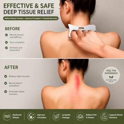Image of Livronic Premium 304 Stainless Steel Gua Sha Muscle Scraper Tool for Myofascial Release | Soft Tissue Massage & Lymphatic Drainage Tool | Physical Therapy Massage Tool for Pain Relief, Muscle Recovery & Deep Tissue Therapy