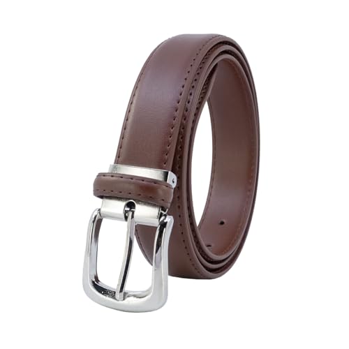 Cintura classica 3 cm in pelle bovina regolabile fibbia argento
