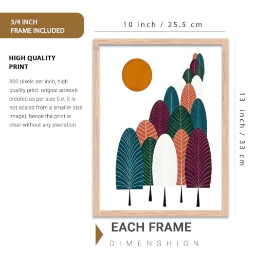 Image of kotart Distinctive Boho Painting Wall Art Home Decoration Paintings With Frame For Living Room Bed Room Hotel Wall Decor Digital Reprint Set of 3