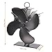 4-Blade Heat Powered Stove Fan for Wood / Log Burner/Fireplace increases 80% more warm air than 2 blade fan