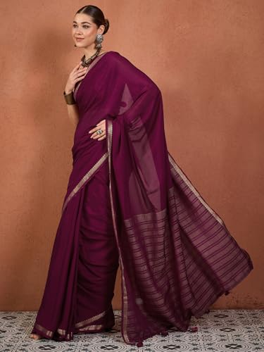 Image of AKHILAM Women's Kanjivaram Woven Soft Silk Saree With Blouse Piece