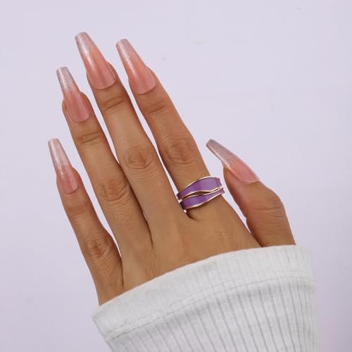 Image of SALTY Anti Tarnish Set of 8 Stack Finger Ring for Women | Adjustable Fancy Jewellery Design | Fashion Accessories for Girls | Minimal Jewelry | Ideal for Gifting | Gift for Diwali, Christmas, Marriage, Birthday